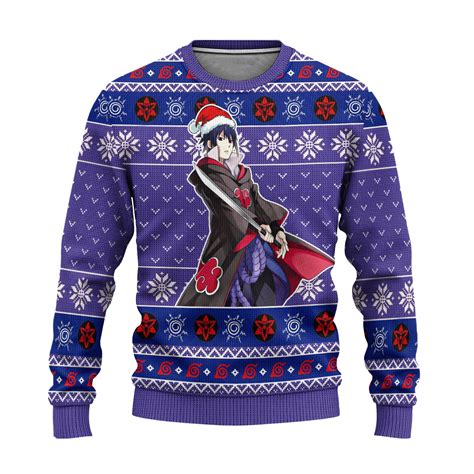 Sasuke Akatsuki Ugly Christmas Sweater Naruto Anime Xmas T Nearkii