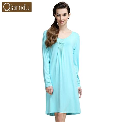 Qianxiu Modal Long Sleeve Nightgown For Spring And Autumn Buy Nightgownlong Sleeve Nightgown