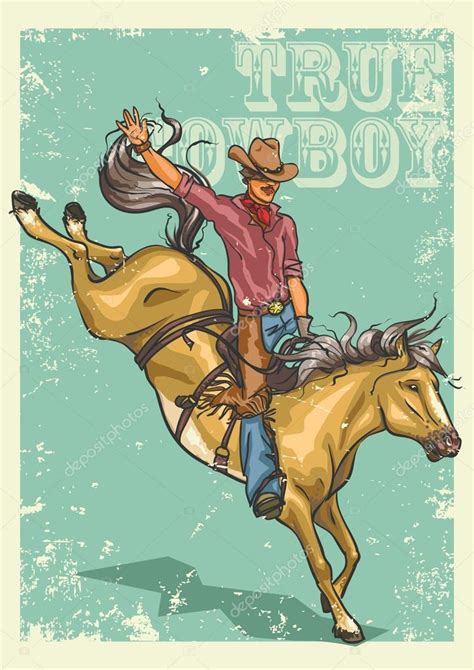 Rodeo Vaquero Montando Un Caballo Vector De Stock Por ©nataliahubbert 43418947