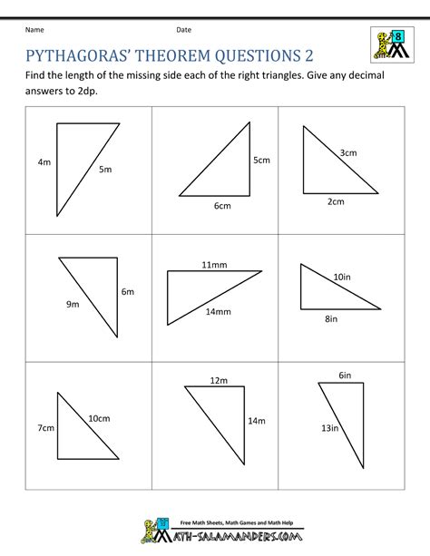 Https://tommynaija.com/worksheet/8th Grade Pythagorean Theorem Worksheet