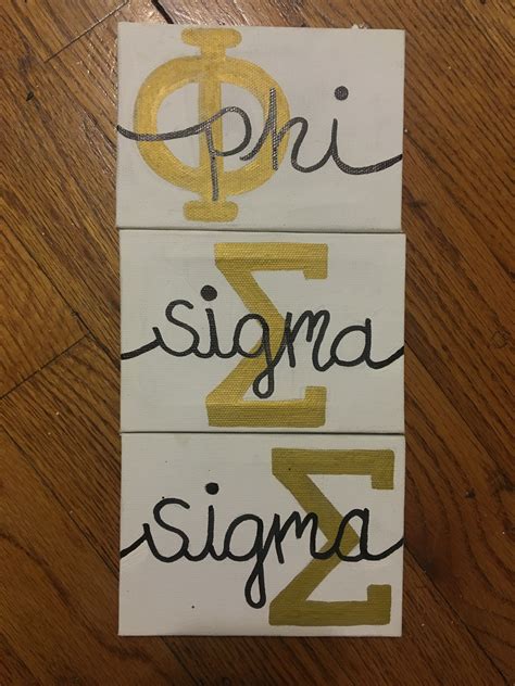 Phi Sigma Sigma Sorority Craft Canvas Big Little Sorority Paddles
