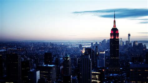 Empire State Building New York City Landscape Hd Wall