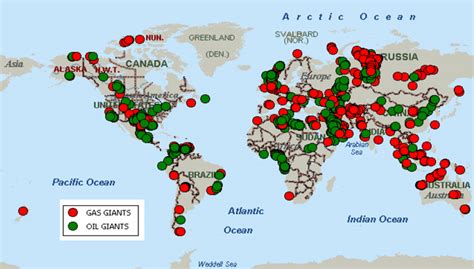 Figure 2 Global Map Of Giant Oil And Gas Fieldsgreen Represents Oil
