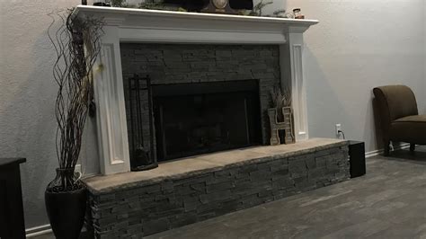 How To Reface Fireplace With Stone Veneer I Am Chris