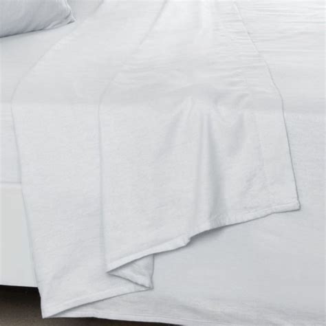 Flannelette Brushed Cotton Flat Sheet White Tonys Textiles