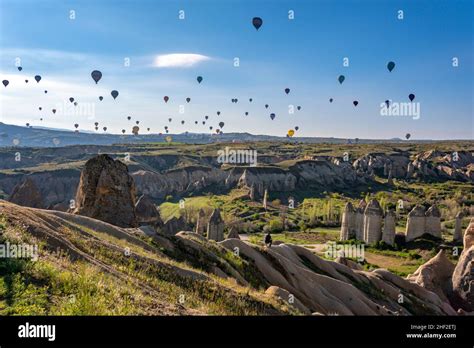 Hot Air Ballooning In Cappadocia In Nevsehir Province Central Anatolia