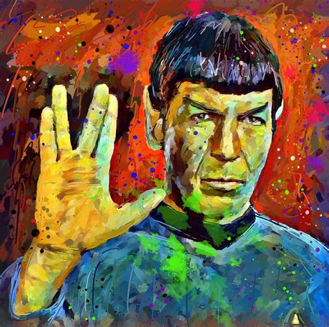 Star Trek Spock Colorful Paint Splatter Digital Art By Vivian Frerichs