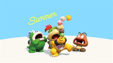 Bowser Jr Summer Wallpaper Cat With Monocle