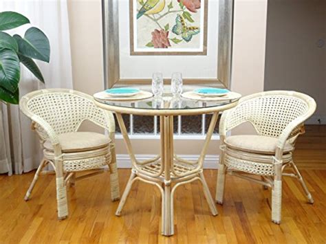 Get set for dining table 2 chairs at argos. 3 Pcs Pelangi Rattan Wicker Dining Set Round Table Glass ...