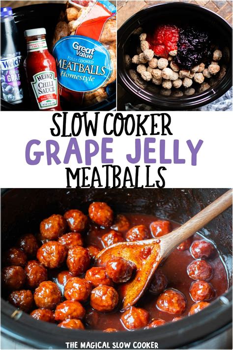Slow Cooker Grape Jelly Meatballs The Magical Slow Cooker