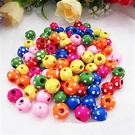 200pcslot Wholesale Mixed Wood Beads Lead Free Round Wooden Beads For