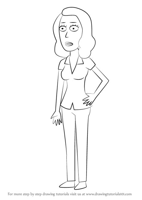 How To Draw Beth Smith From Rick And Morty Rick And Morty Step By