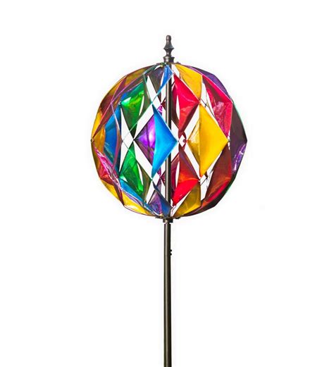 Harlequin Style Colorful Metal Ball Wind Spinner All Wind Spinners