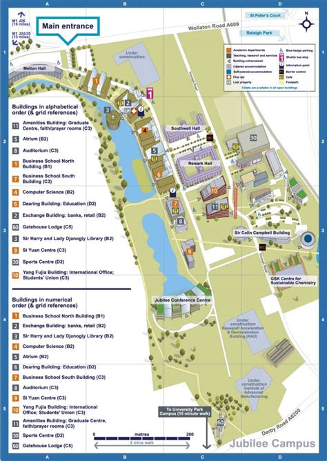 Map Illustration Of Nottingham University Richard Bowring