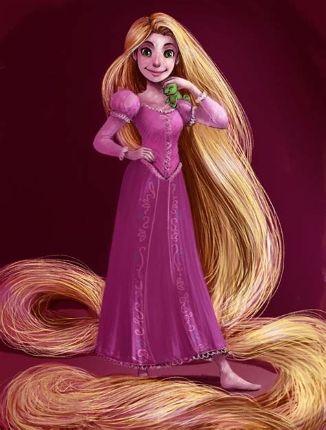 tangled blonde haired princess with long hair