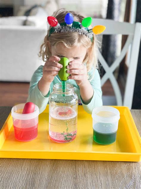 Christmas Science Activity Oil And Water Experiment Toddler Approved