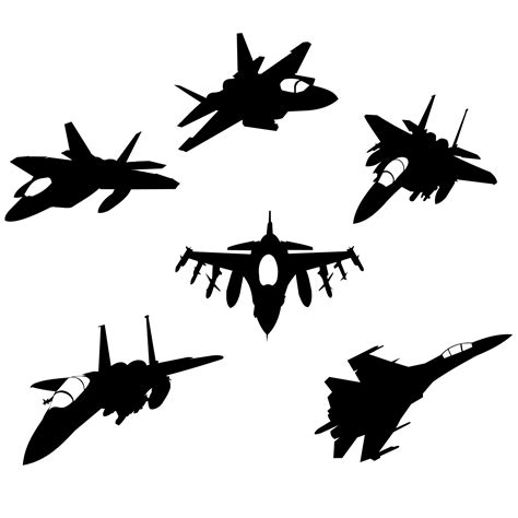 Vector For Free Use Jet Fighter Silhouettes