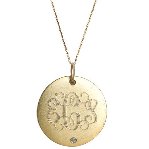 14k Gold Monogram Necklace Personalized