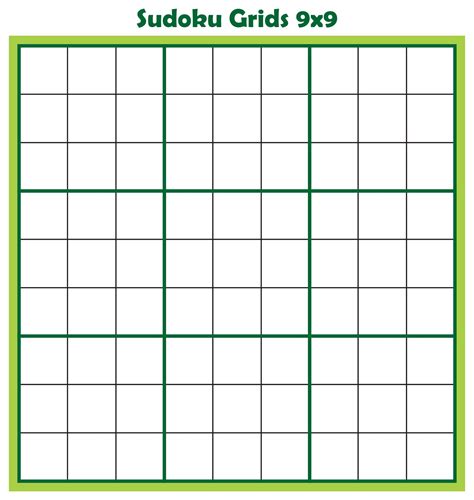 Blank sudoku grid for download and printing puzzle stream
