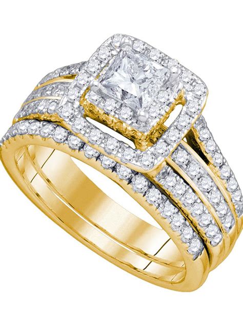 14kt Yellow Gold Womens Princess Diamond Bridal Wedding Engagement Ring