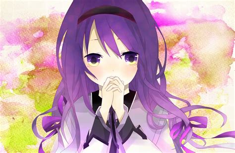 Wallpaper Drawing Illustration Anime Girls Purple Hair Visual