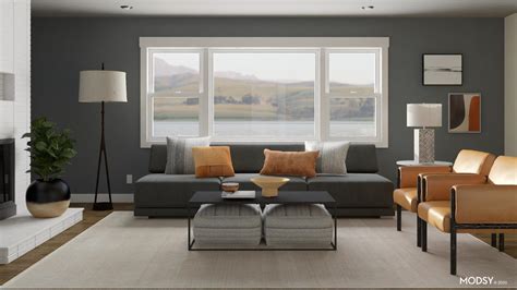 Gray And Rust Living Room Design Ideas And Photos
