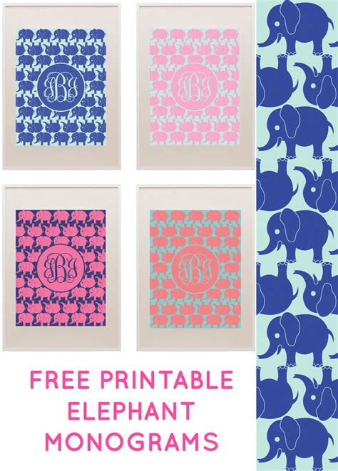 Free Elephant Printable Monogram Maker From