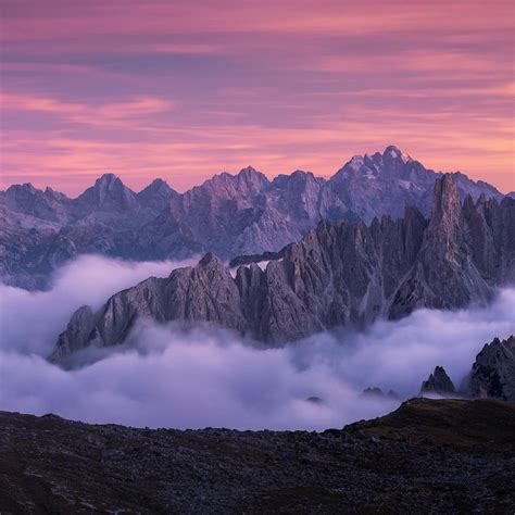 Post Sunset Fog Mountains Ipad Air Wallpapers Free Download