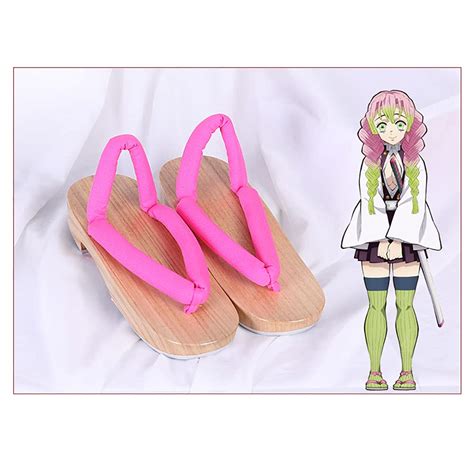 buy ghhnb japanese wooden prop demon slayer cosplayer′s clog shoes prop for kanroji mitsuri
