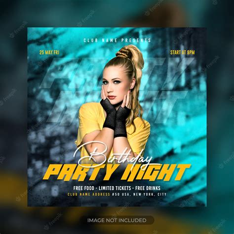 Premium Psd Night Party Flyer Square Banner Template