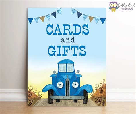 Little Blue Truck Birthday Party Signs Cards And Ts Jolly Owl