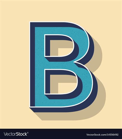 Letter B Retro Text Style Fonts Concept Royalty Free Vector