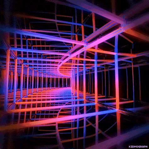 An Abstract Image Of Colorful Lines In The Dark