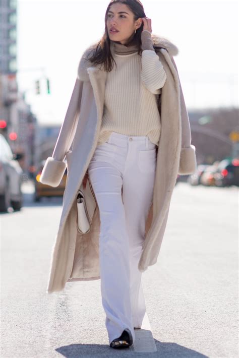 Camel is the colour that makes everything look way more expensive. The Dos and Don'ts of Wearing Winter White Outfits | Glamour