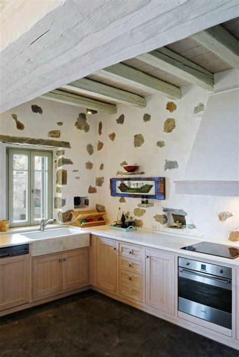 43 Kitchen Design Ideas With Stone Walls Decoholic Stone Kitchen