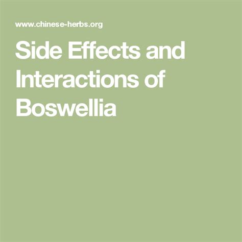 Side Effects And Interactions Of Boswellia Side Effects Interactive