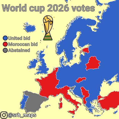 World Cup 2026 Votes By Srbmaps Maps On The Web