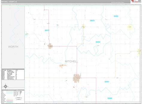 Mitchell County Ia Wall Map Premium Style By Marketmaps