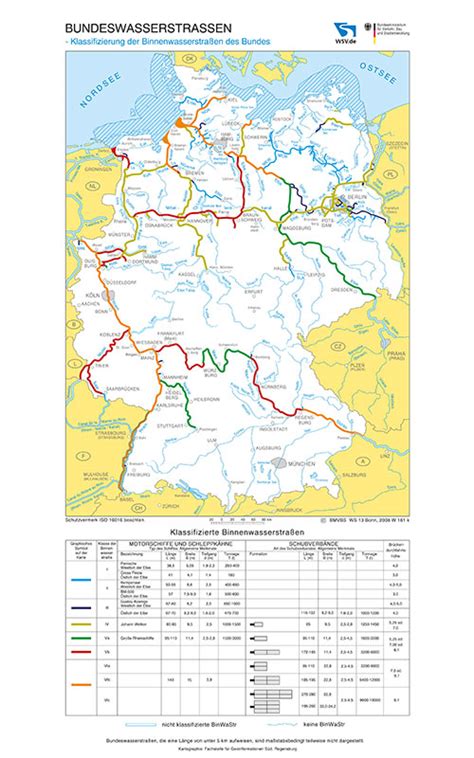 Darstellung aller deutscher seewasserstraßen und. Bundeswasserstraßen Karte / Sicherheit auf dem Wasser - SV ...