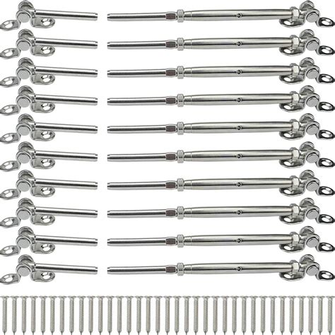 Lulultn 10 Pairs Stainless Steel Cable Railing Hardware Kit For 316