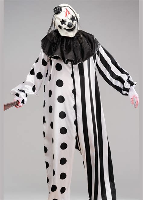 Adult Halloween Black And White Killer Clown Costume