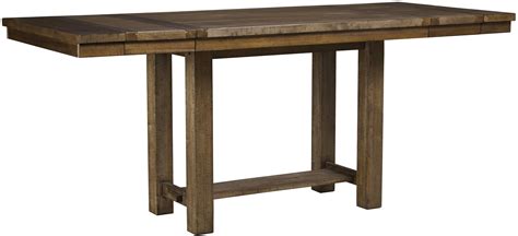 Moriville Grayish Brown Extendable Counter Height Dining Table From