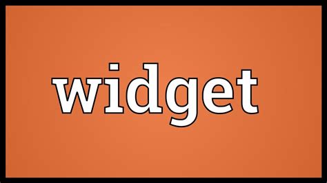 Widget is a lot more than just structural elements like buttons, text, image, list or slider. Widget Meaning - YouTube