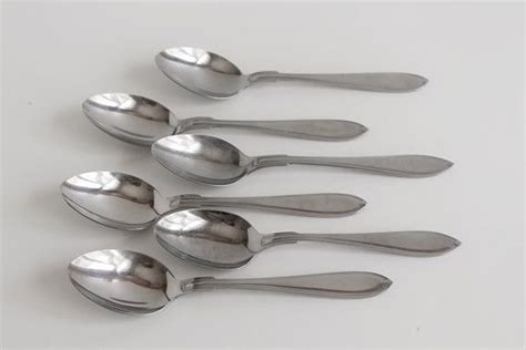 Swedish Vintage Spoon Set Of 6 Tin Dessert Spoons Vintage Etsy Vintage Spoons Spoon Set