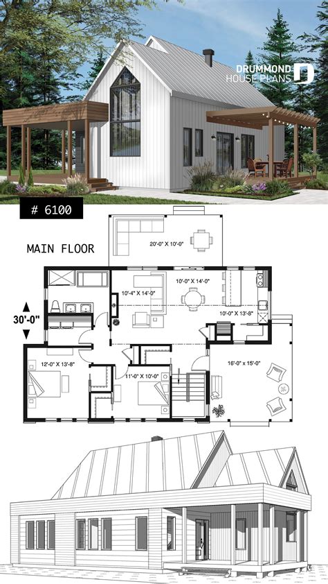 Modern One Story House Plan With Lots Of Natural Light Cathedral