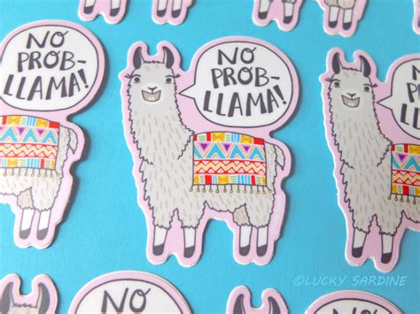 Llama Vinyl Sticker Vinyl Stickers Weatherproof No Prob Etsy