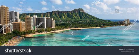 Hawaii Panoramic Honolulu City Travel Landscape Stock Photo 1477789844