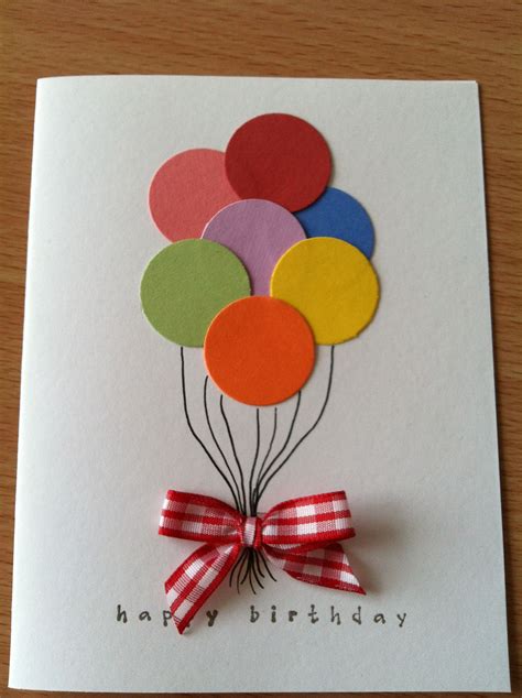 Birthday Balloon Card Birthday Card Craft Handmade Birthday Cards