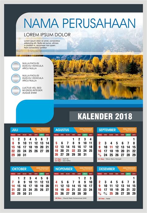 35 Desain Kalender Sekolah Keren Cdr