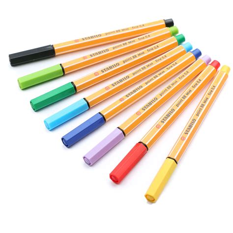 Stabilo Point 88 Mini Fineliner Drawing Art 04 Pens Neon Colours